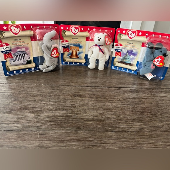 Collector TY McDonald’s Political Beanie Babies Set of 3 - Picture 1 of 10